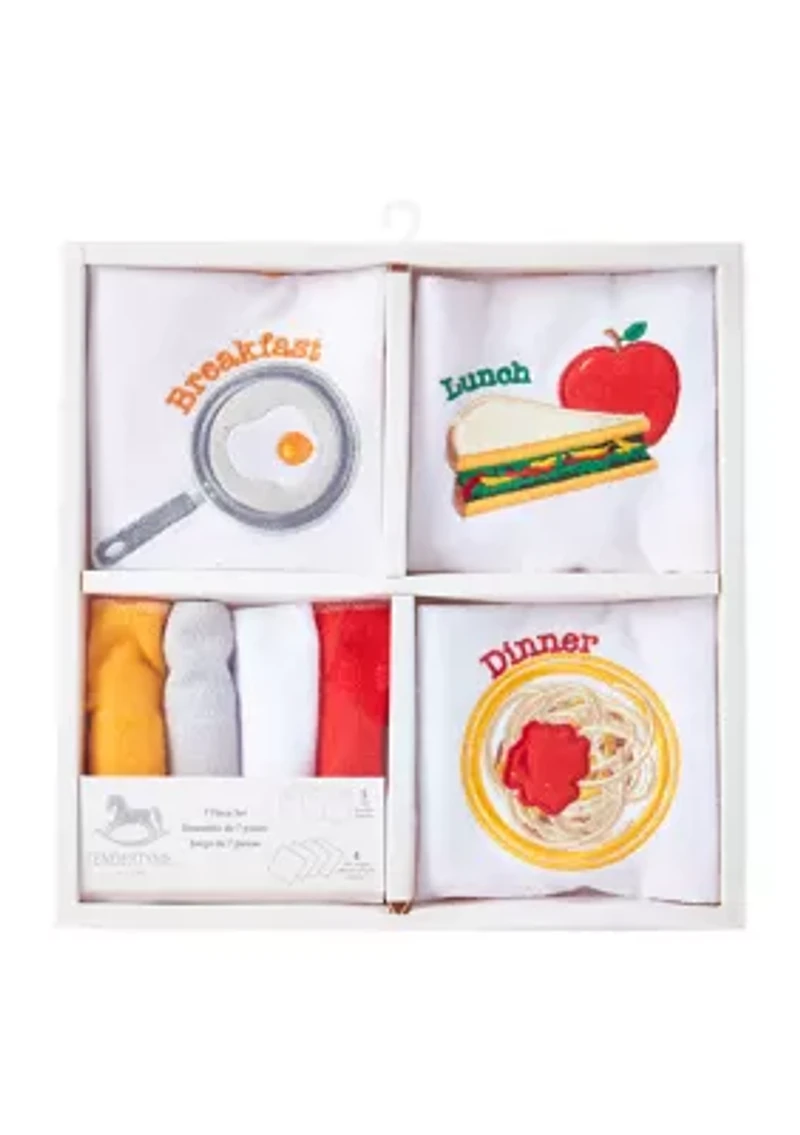 Baby 7 Piece Bib and Washcloth Meal Set