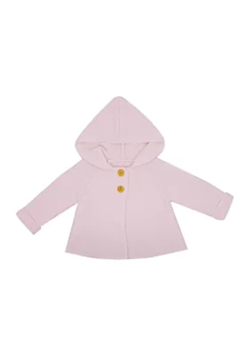 Baby Girls Hooded Sweater Coat, Pink