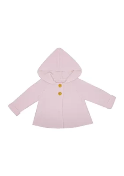 Baby Girls Hooded Sweater Coat, Pink