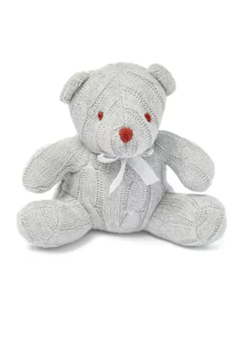 Baby Gray Cable Knit Snuggle Bear