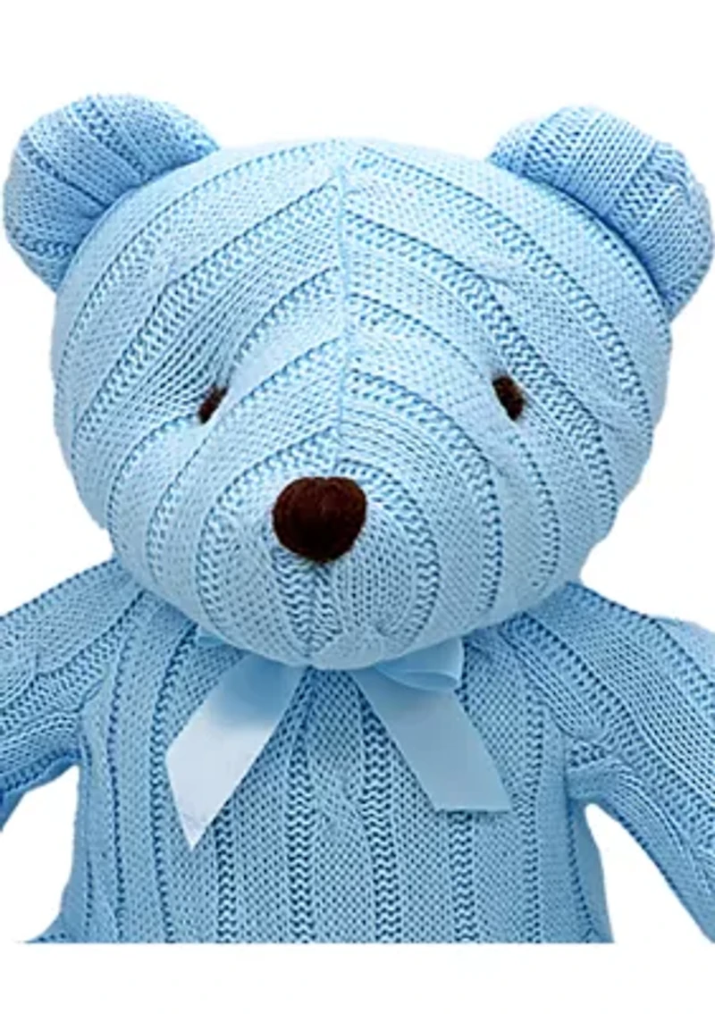 Baby Boys and Girls Large Cable Knit Bear