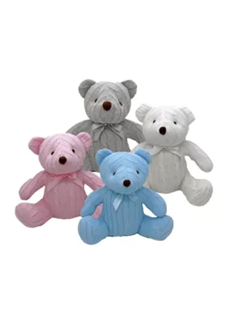 Baby Boys and Girls Large Cable Knit Bear