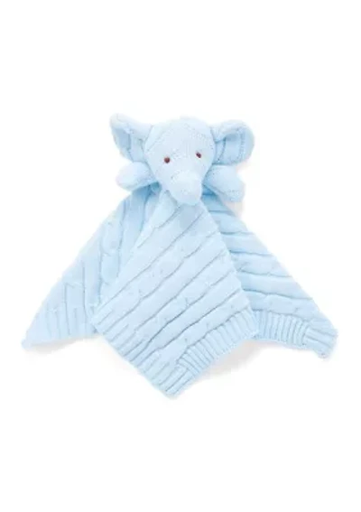 Baby Boys Blue Knit Elephant Security Blanket