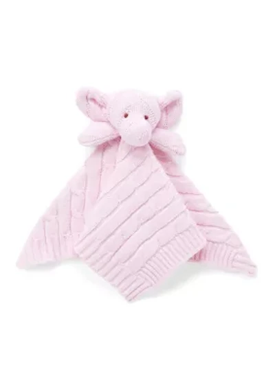 Baby Girls Pink Knit Elephant Security Blanket