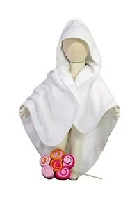 Baby Girls Terry Cloth Hooded Bath Towel and 12 Washcloth Set