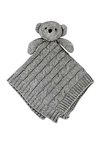 Baby Gray Cable Knit Blanket Gift Set