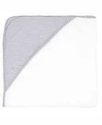Baby Boys and Girls Hooded Towel with 4 Wash Cloths, Gray Trim