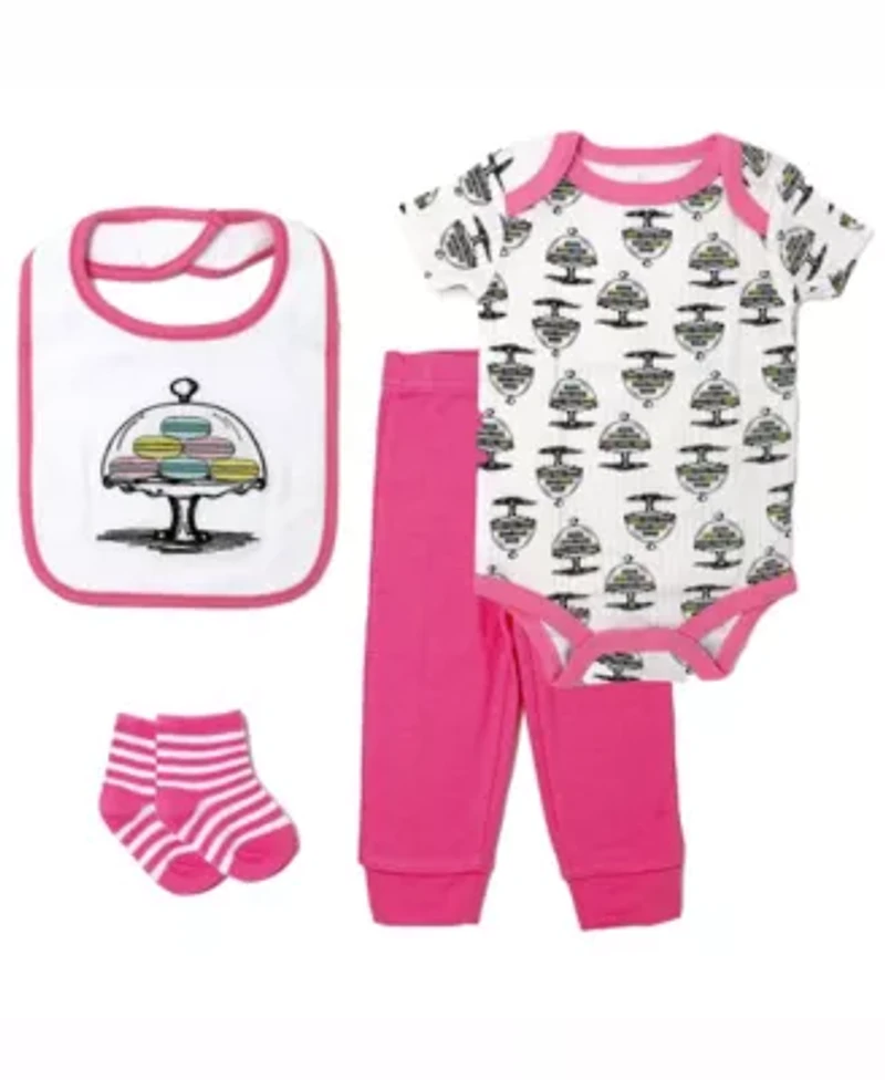 Baby Girls 28 Piece Pink And Purple Infant Apparel Layette Gift Set, 0-3m