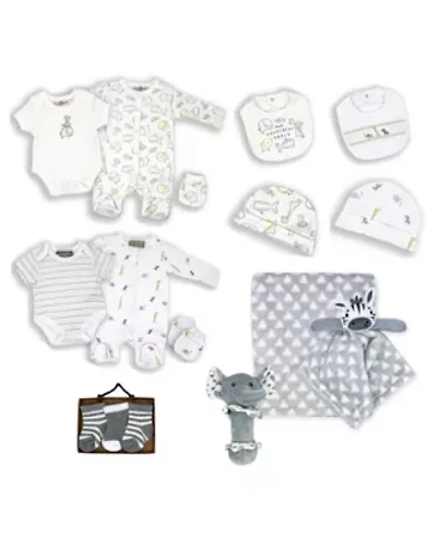 Baby Boys and Baby Girls 16 Piece World Of Safari Infant Apparel Layette Gift Set, 0-3m