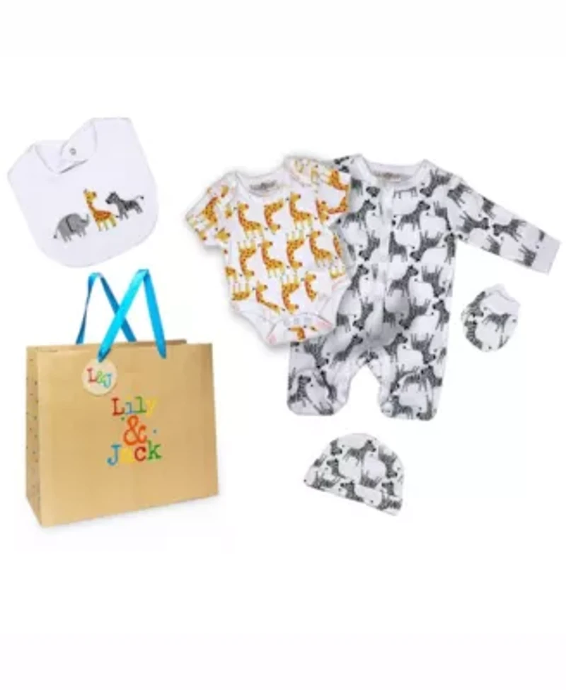 Baby Boys and Baby Girls 16 Piece Safari & Stars Infant Apparel Layette Gift Set, 0-3m