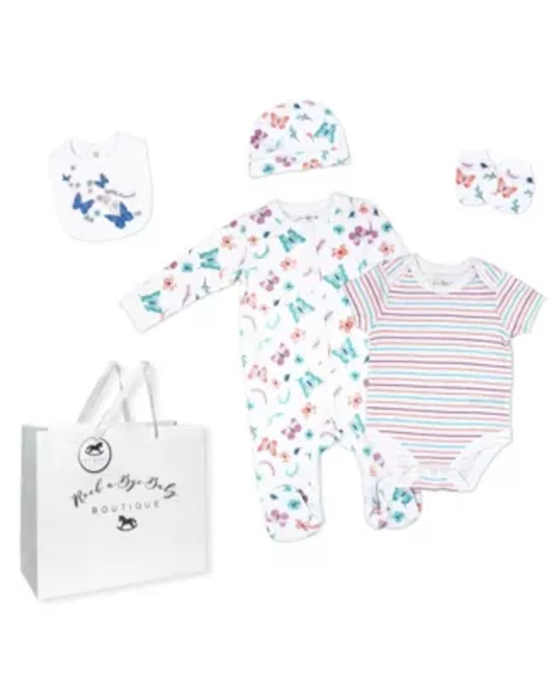 Baby Girls 29 Piece Nursery Essentials Shower Gift Bundle, Butterflies