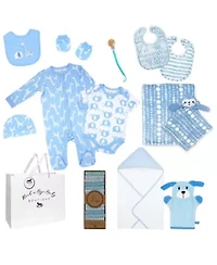 Baby Boys 28 Piece Nursery Essentials Shower Gift Bundle, Blue Safari
