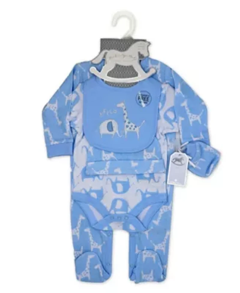 Baby Boys 28 Piece Nursery Essentials Shower Gift Bundle, Blue Safari
