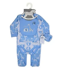 Baby Boys 28 Piece Nursery Essentials Shower Gift Bundle, Blue Safari