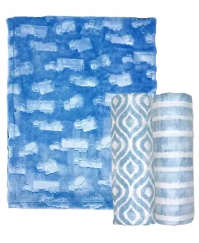 Baby Boys and Baby Girls 3 Piece Blanket Gift Set