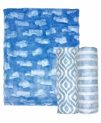 Baby Boys and Baby Girls 3 Piece Blanket Gift Set