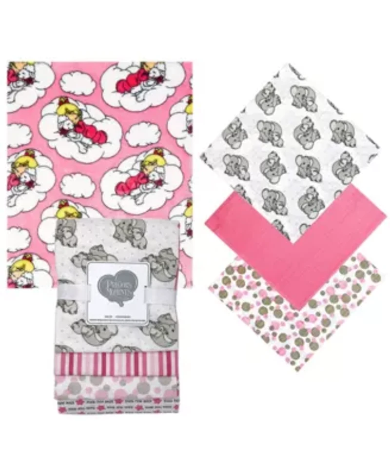 Baby Girls 8 Piece Elephants Baby Gift Set, Bright Pink