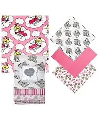 Baby Girls 8 Piece Elephants Baby Gift Set, Bright Pink