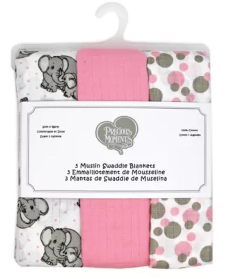 Baby Girls 8 Piece Elephants Baby Gift Set, Bright Pink