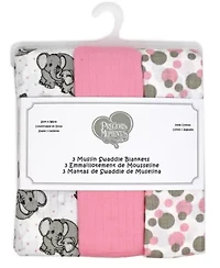 Baby Girls 8 Piece Elephants Baby Gift Set, Bright Pink