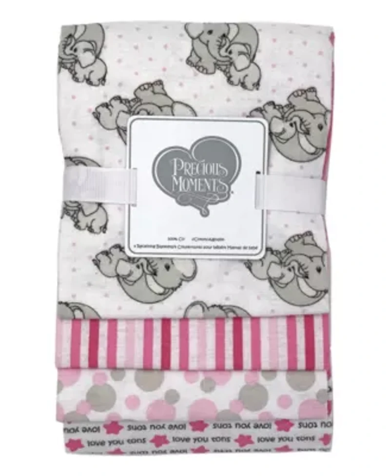 Baby Girls 8 Piece Elephants Baby Gift Set, Bright Pink