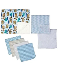 Baby Boys 7 Piece Moose Baby Gift Set, Blue