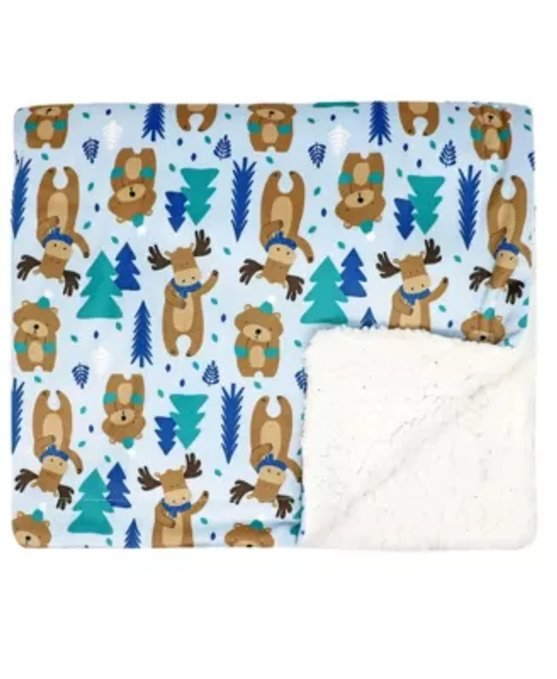 Baby Boys 7 Piece Moose Baby Gift Set, Blue