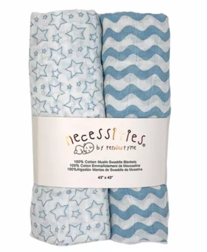 Baby Boys 7 Piece Moose Baby Gift Set, Blue