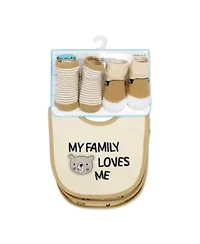 Baby Neutral 6 Piece Footed Sleeper, Bibs, and Socks Set
