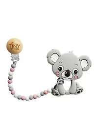 Baby Girls 3 Piece Koala Silicone and Beech Wood Teething Gift Set