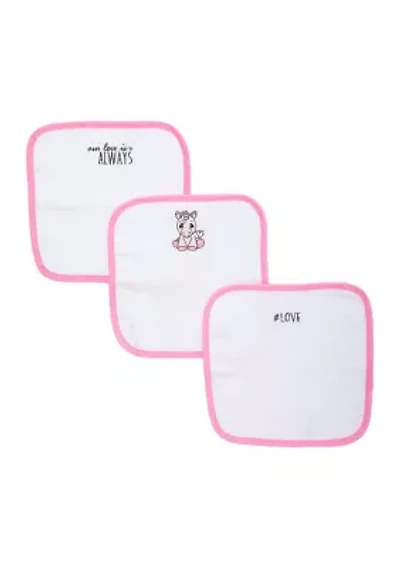 Baby Girls Unicorn 3 Piece Bath Washcloths