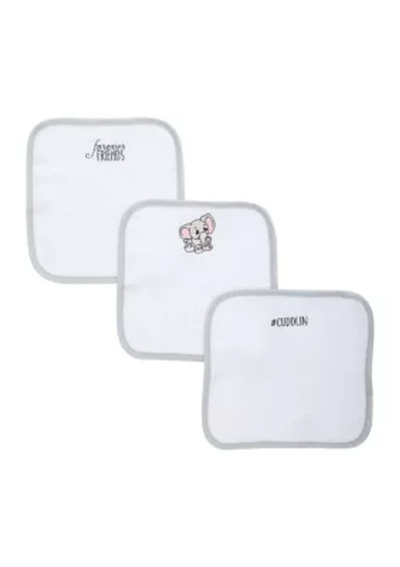 Baby Elephant 3 Piece Bath Washcloths