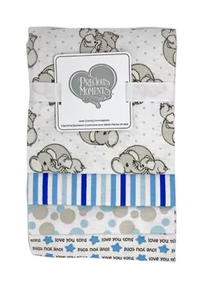 Baby Boys Appliquéd Set of 4 Receiving Blankets