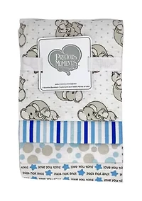 Baby Boys Appliquéd Set of 4 Receiving Blankets