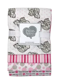Baby Girls Appliquéd Set of 4 Receiving Blankets