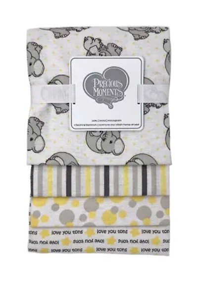 Baby Appliquéd Set of 4 Piece Receiving Blankets