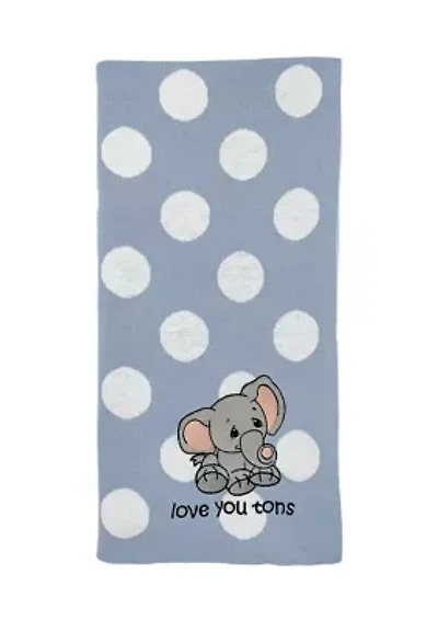 Baby Boys Knit Jacquard Elephant Blanket