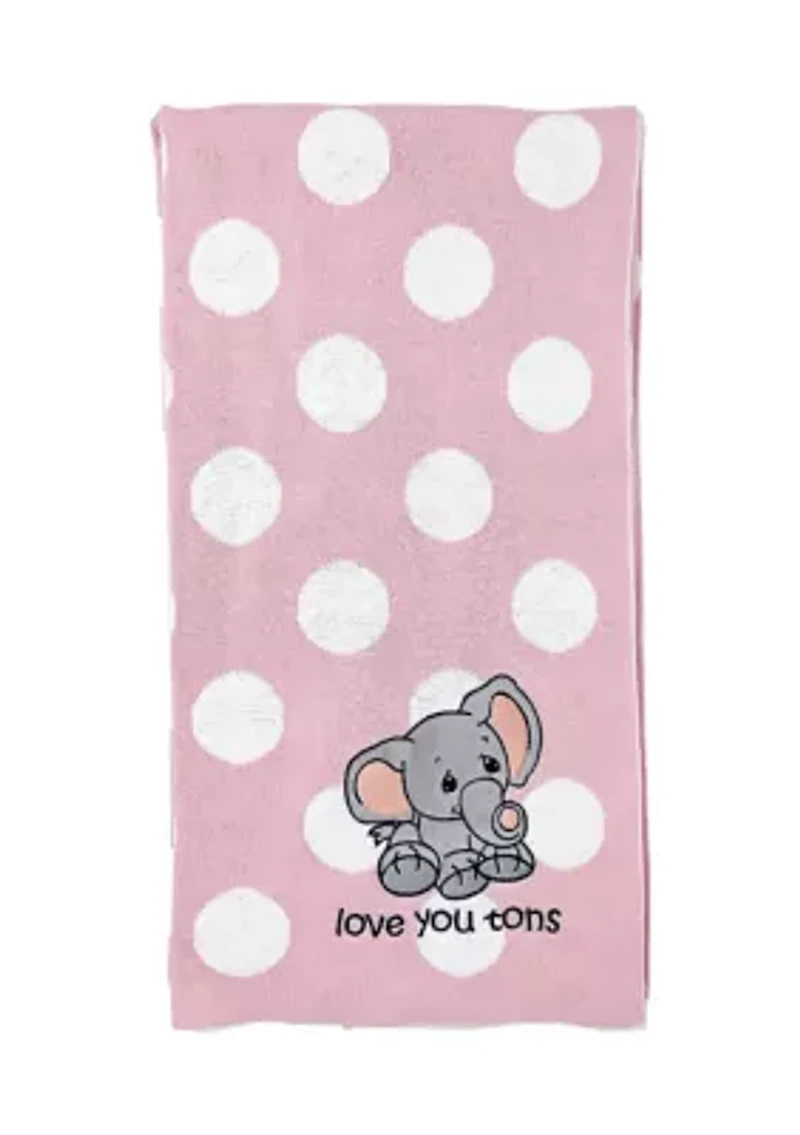 Baby Girls Knit Jacquard Elephant Blanket