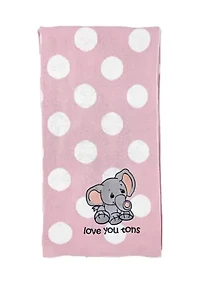 Baby Girls Knit Jacquard Elephant Blanket