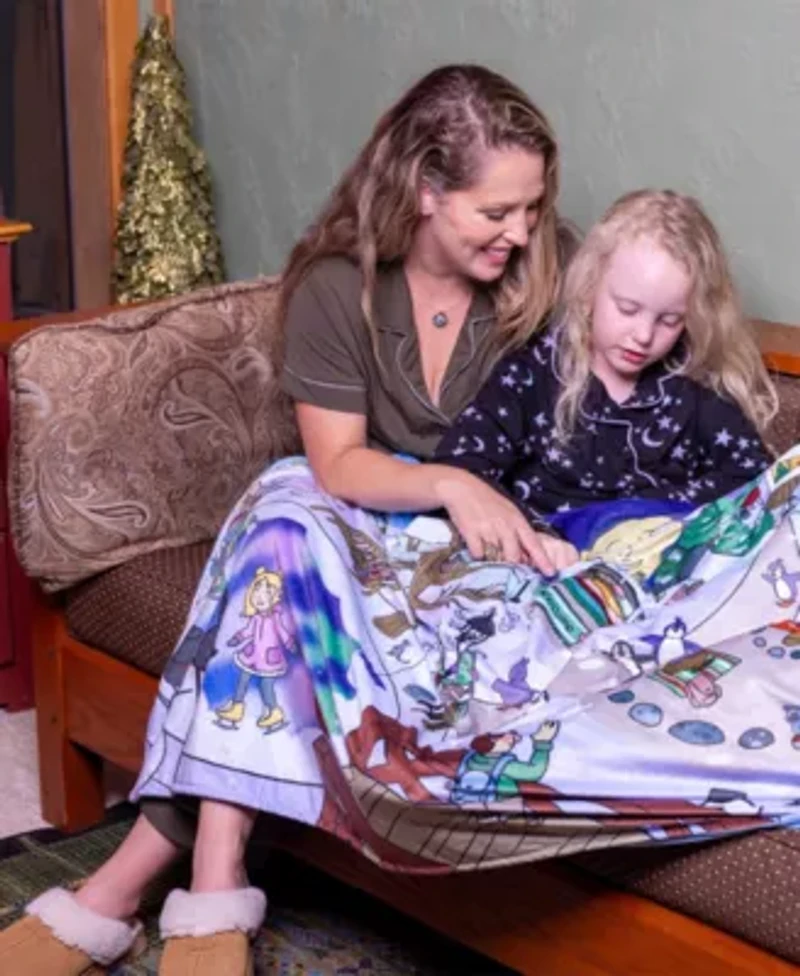 Toddlers and Kids Christmas Seek and Find Interactive Blanket, Winter in The Woodlands Search and Find Blanket