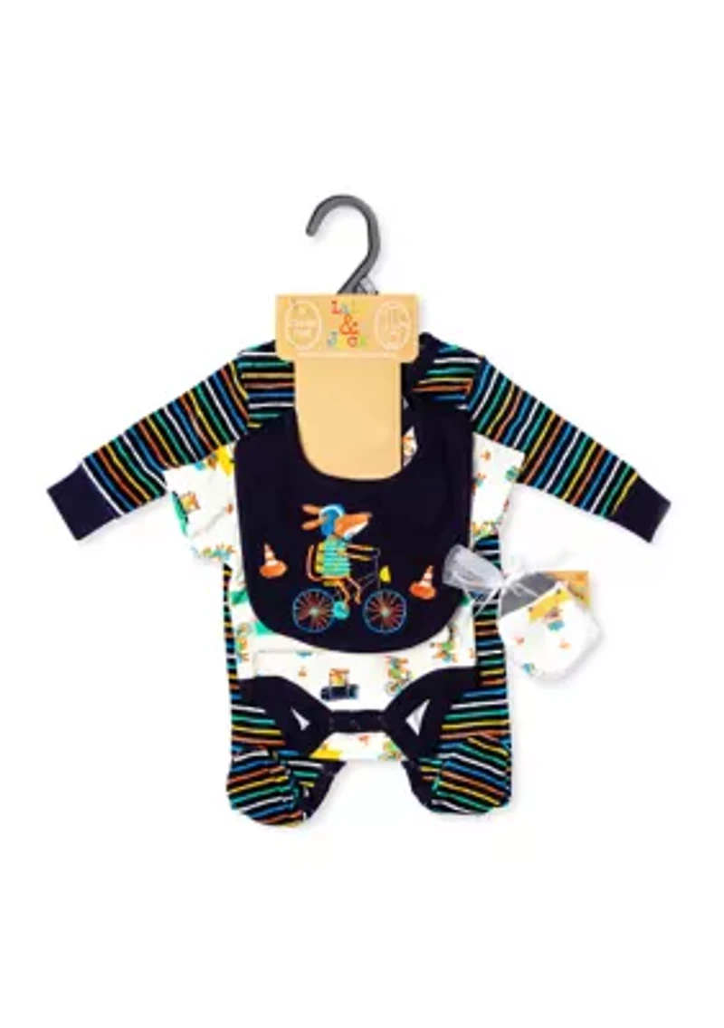 Baby Boys Animals Cars 5 Piece Layette Set