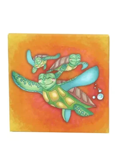 Baby Growing Kids Sea Turtle Journey Canvas Wall Art
