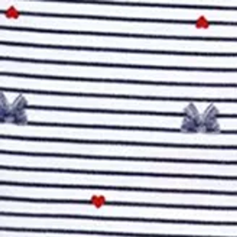 Baby Girls 5 Piece Navy Bows Layette Gift Set in Mesh Bag