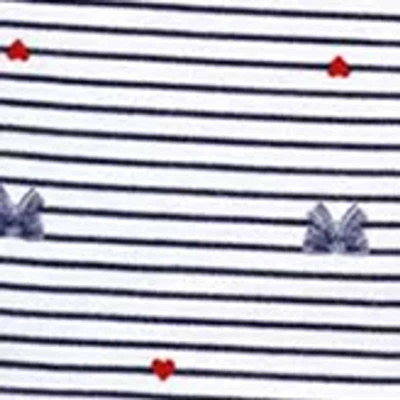 Baby Girls 5 Piece Navy Bows Layette Gift Set in Mesh Bag