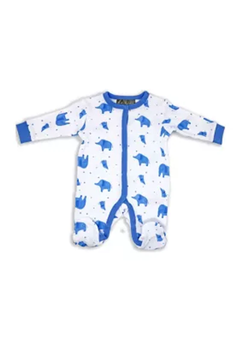 Baby Boys Blue Elephants 5 Pc Layette Gift Set in Mesh Bag