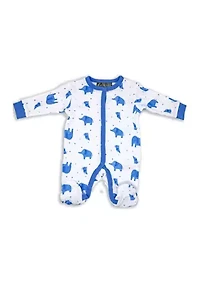 Baby Boys Blue Elephants 5 Pc Layette Gift Set in Mesh Bag