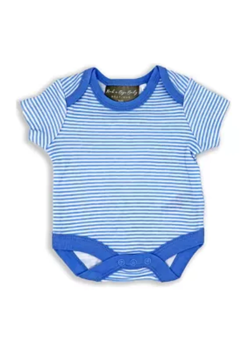 Baby Boys Blue Elephants 5 Pc Layette Gift Set in Mesh Bag