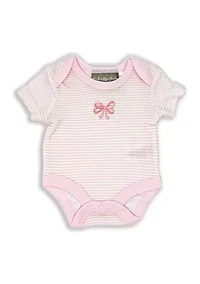 Baby Girls Pink Bow 5 Pc Layette Gift Set in Mesh Bag