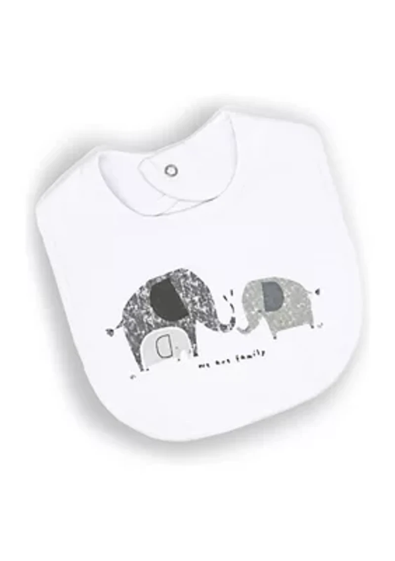 Baby Boys and Girls Elephant Family 5 Pc Layette Gift Set in Mesh Bag