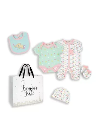 Baby Girls Koala Bear 5 Pc Layette Gift Set in Mesh Bag